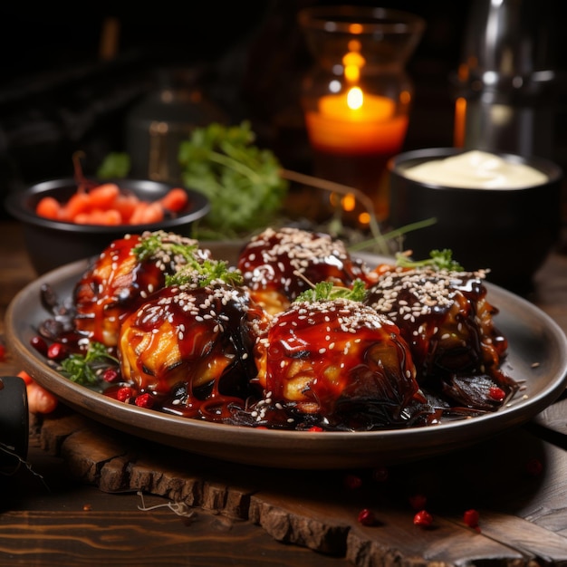 Photo tori nanban deepfried chicken marinated in a tangy soyvinegar sauce japanese food