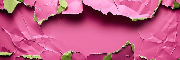 Разорванный ярко-розовый бумажный фон с пространством для текста яркий оливковый баннер