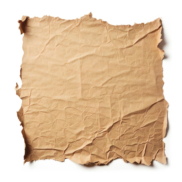 Torn cardboard paper isolated on white background