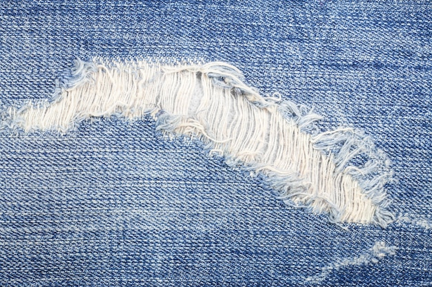 Torn denim jeans texture.