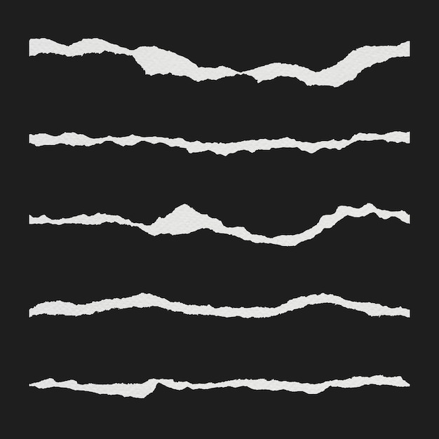 Torn paper craft brush white textured vector compatible with AI illustrator