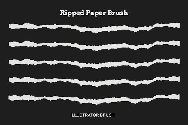 Torn paper craft brush white textured vector compatible with AI illustrator