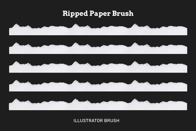 Torn paper craft brush white textured vector compatible with AI illustrator