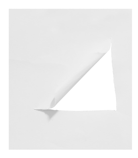 Foto carta strappata isolato su sfondo bianco