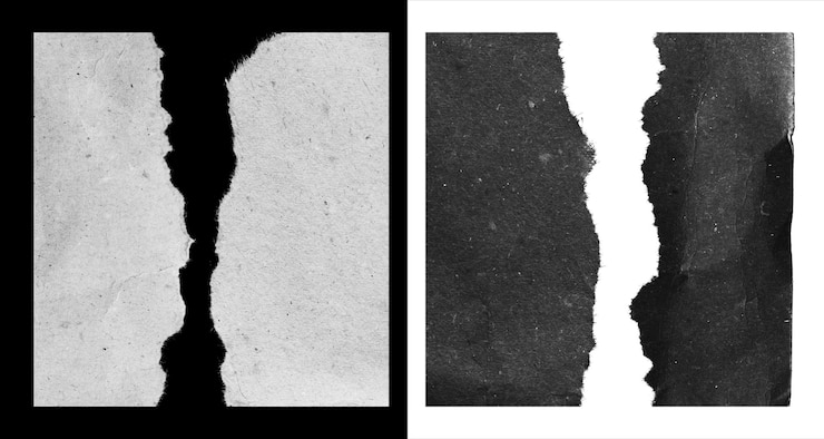 Photo torn paper isolated on white background
