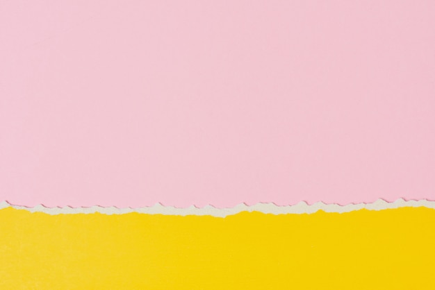 Torn ripped paper edge with a copy space, pink and yellow color