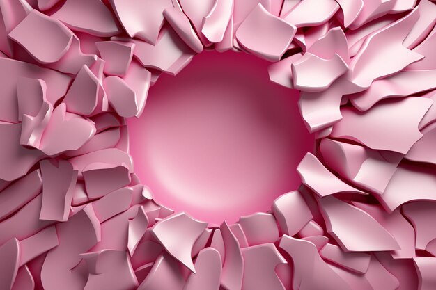 Photo torn ripped pink background with hole in center for your advertising content or promotion