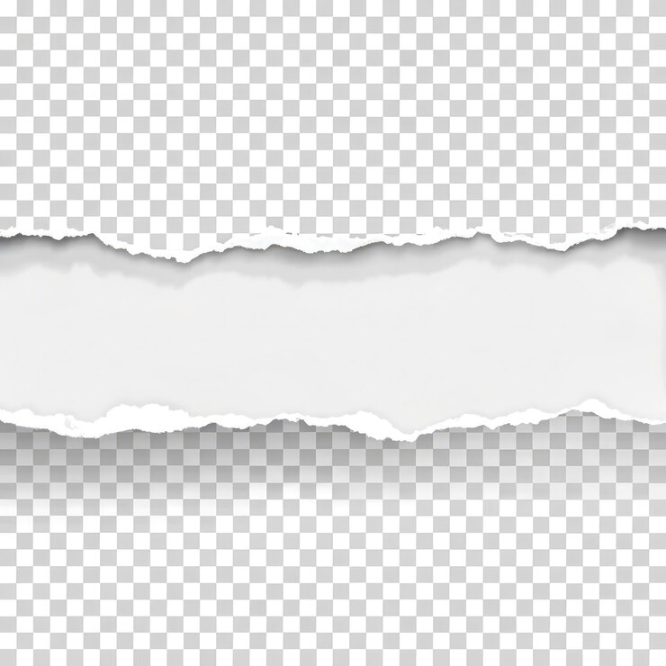 Photo torn white paper on a transparent background for creative design use generative ai