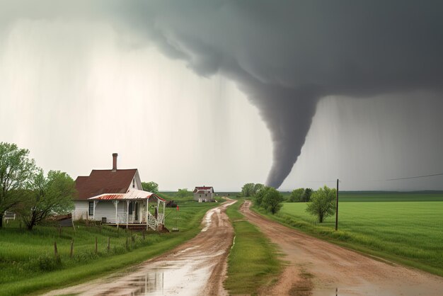 Tornado in the countryside Generative AI