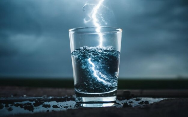 A tornado in a glass of water Storm in a glass of water