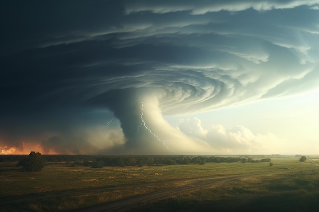 Tornadoes forming on the horizon