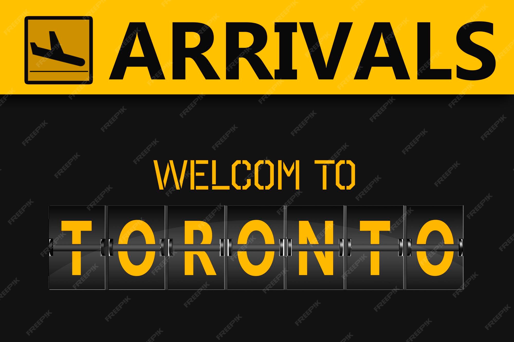 Premium Photo Toronto on airport arrivals flipping panel