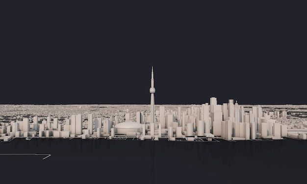 Photo toronto canada city map d rendering aerial satellite view