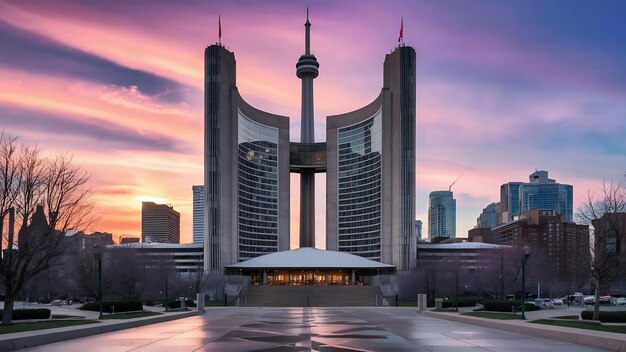 Toronto city hall and nathan phillips square in canada