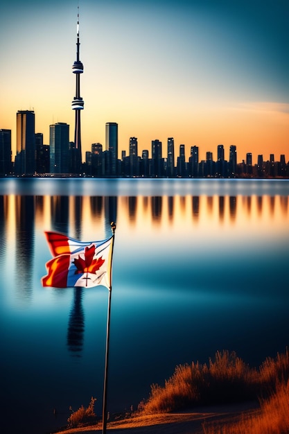 Toronto city skyline at night ontario canada