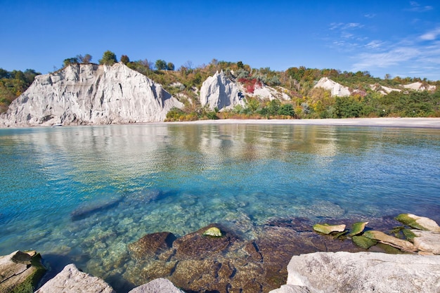 Toronto scenic scarborough bluffs di fronte al lungolago dell'ontario