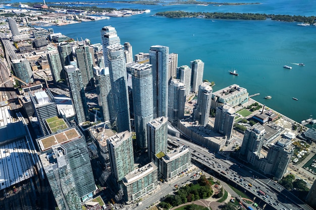 Toronto skyline aerial view