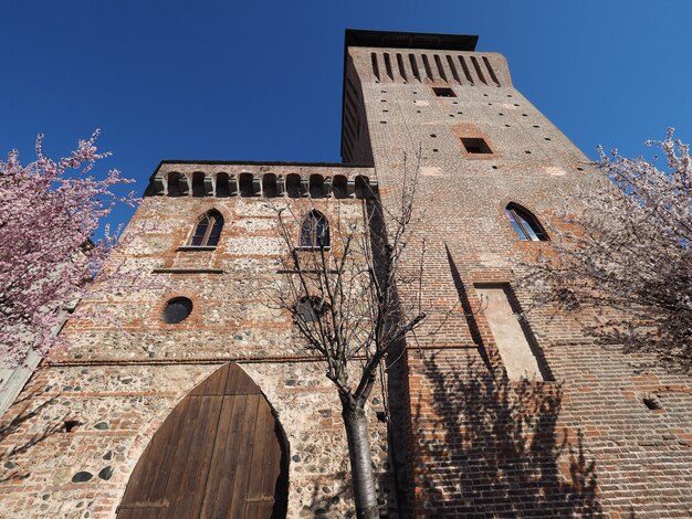 Средневековая башня и замок Торре Медиевале в Сеттимо-Торинезе, Италия
