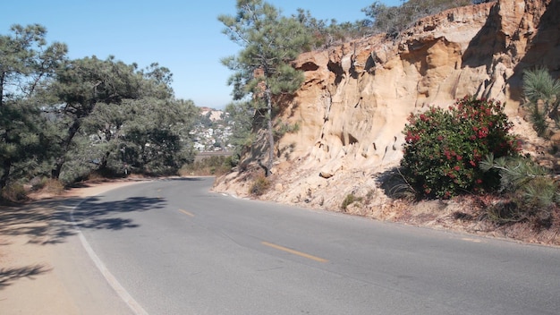 Torrey pines state park road natural reserve for ecotourism erosion of land