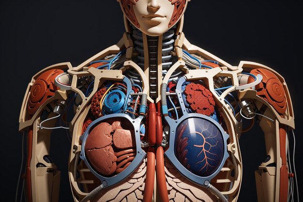 Торс человеческого тела, изображающий внутренние органы