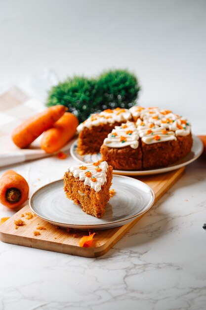 Photo torta de zanahoria artesanal postre natural