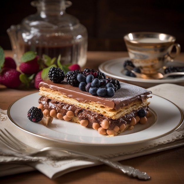 Torta tre monti delicate wafer cake with chocolate and hazelnut