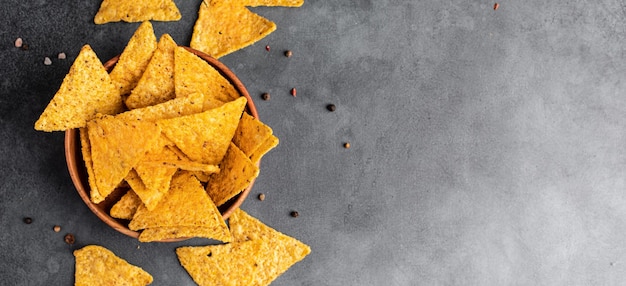 Tortilla corn chips heap food photo flatlay