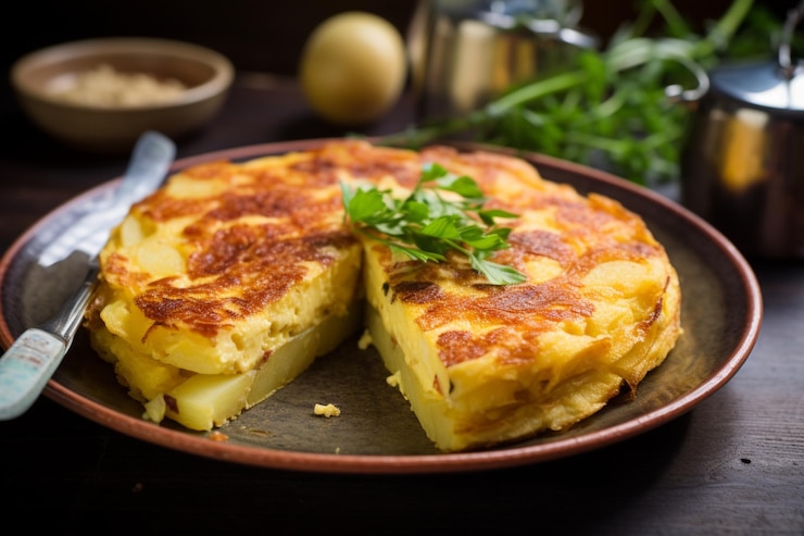Фотография tortilla de patatas окончательное блюдо комфорта вкусная тортилья de patatas еда фотография изображений