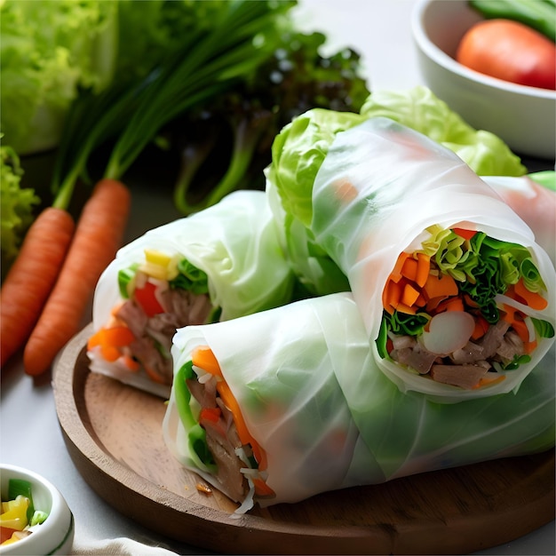 Tortilla of kebab met toegevoegde inktvis met kip en groenten die samen salade koken