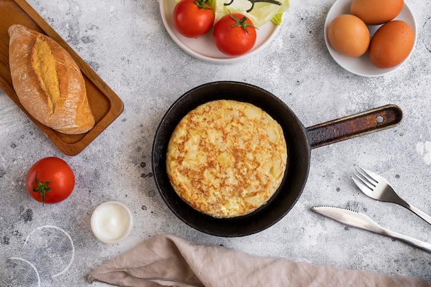 Photo tortilla, spanish omelette