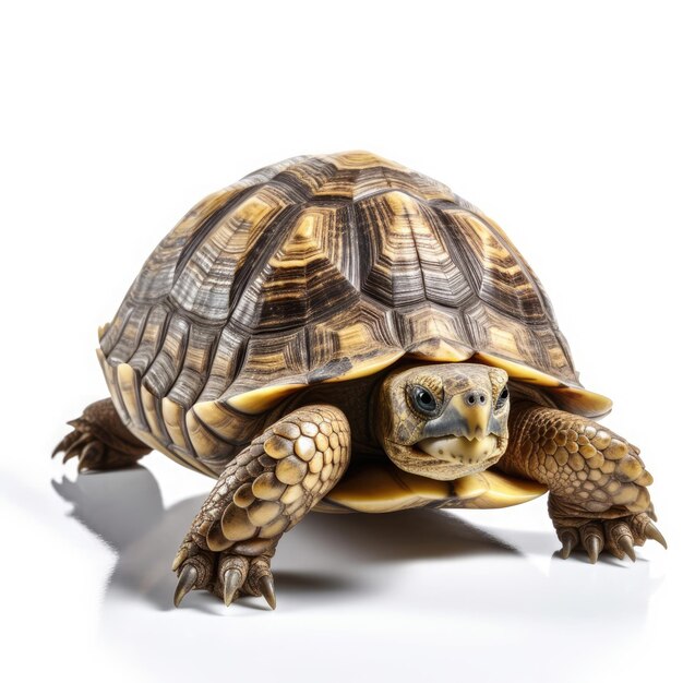 Photo tortoise isolated on white background generative ai