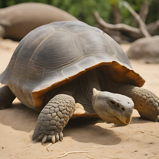 Photo a tortoise with a shell on its head