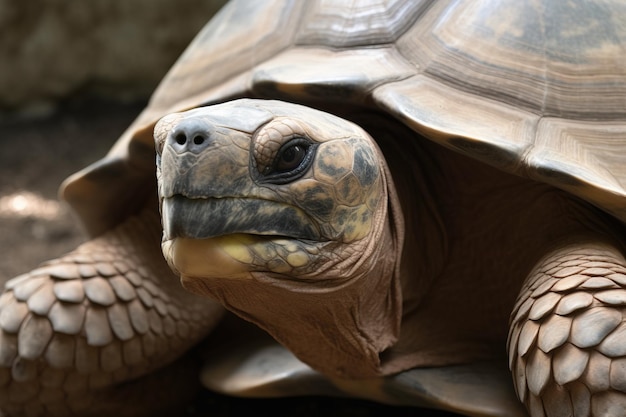 Tortoise with a wrinkled fac