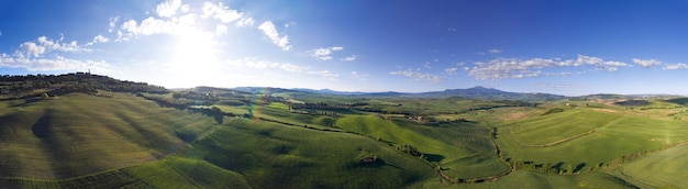 Toscane luchtpanorama heuvellandschap