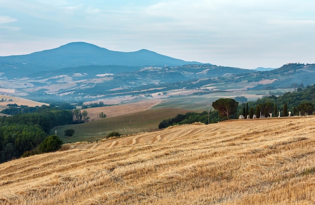 Toscane zonsopgang platteland Italië