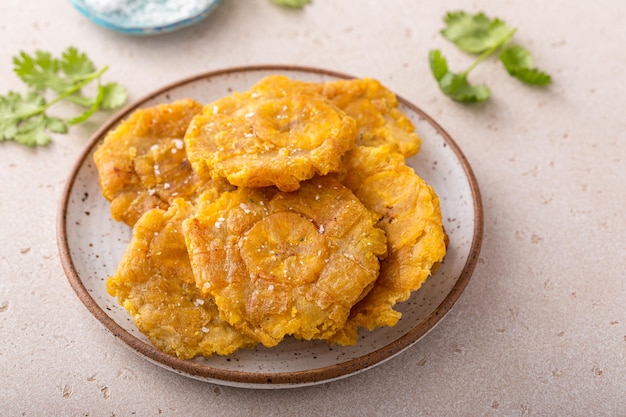 Photo tostones traditional carribean dish twice fried plantains