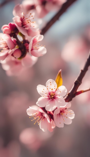 Tot bloei komende kersentak in de lente