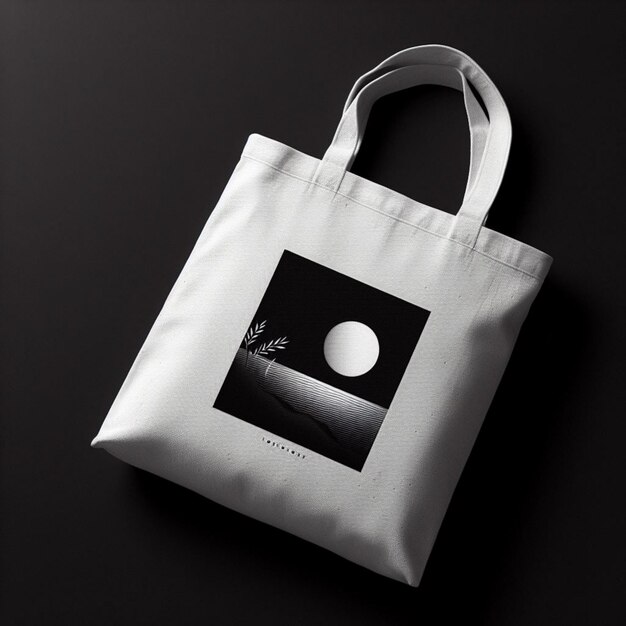 tote bag on black mockup