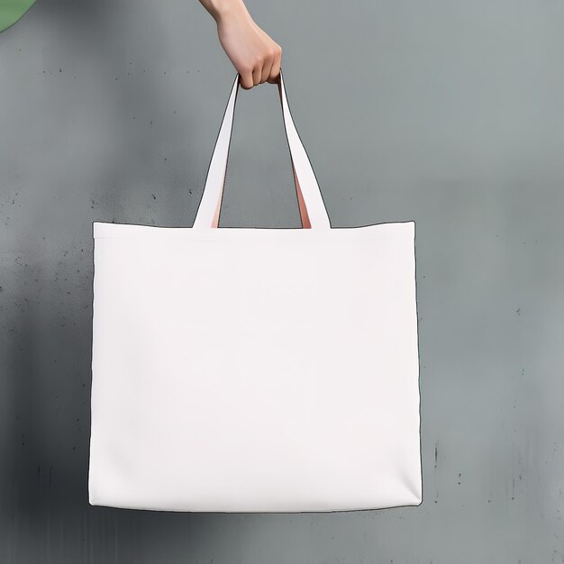 Tote bag in hand on white generative aixa