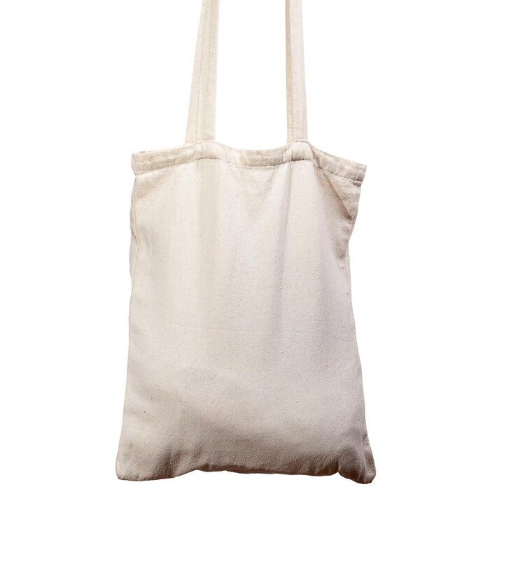 Tote bag isolated on white Textile cotton shopper mockup