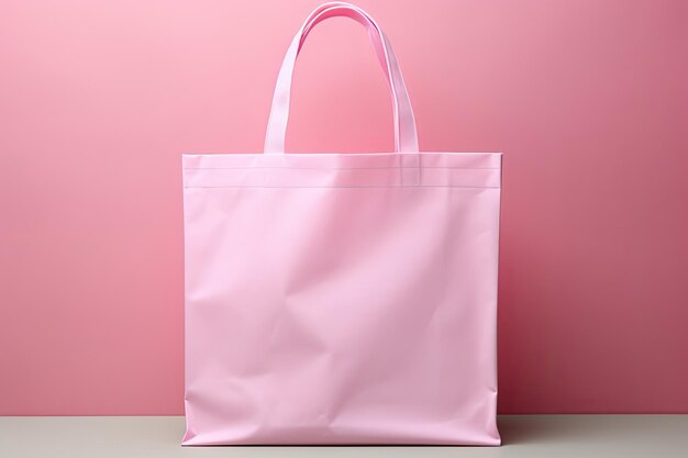 tote bag mockup with pastel color background decoration