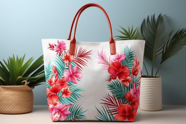 tote bag mockup with pattern