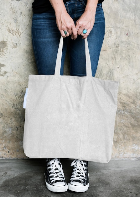 Tote bag PNG mockup reusable ecofriendly shopping bag