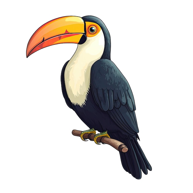 Toucan Bird Sticker On Isolated Tansparent Background Png Logo Generative AI