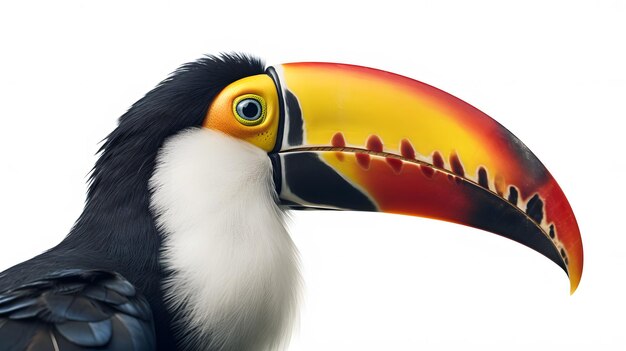 Toucan bird on a white background