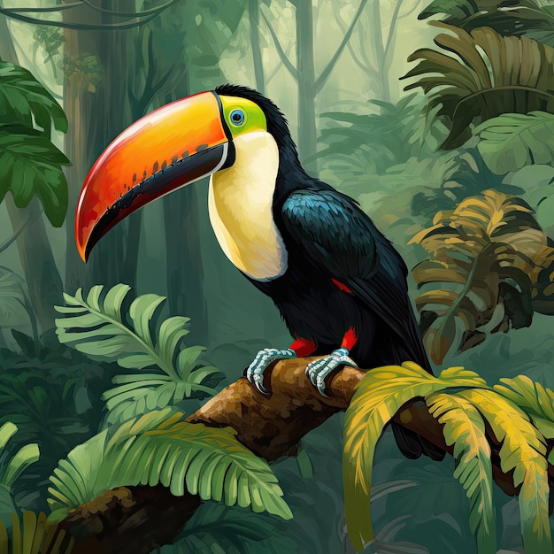 Toucan painting generative AI