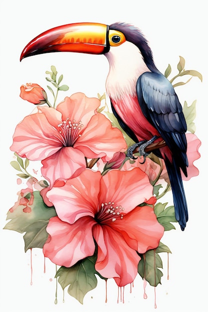 Toucan Zomer Vogel Clipart Tropische Vogel Illustratie