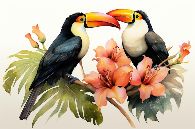 Toucan Zomer Vogel Clipart Tropische Vogel Illustratie
