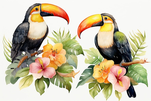 Toucan Zomer Vogel Clipart Tropische Vogel Illustratie