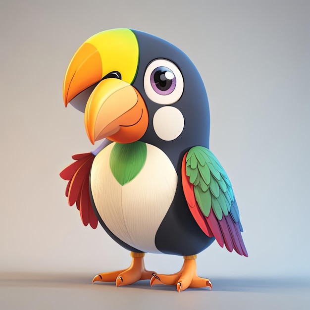 Toucancute animal fat baby conlorful and realistic 3d